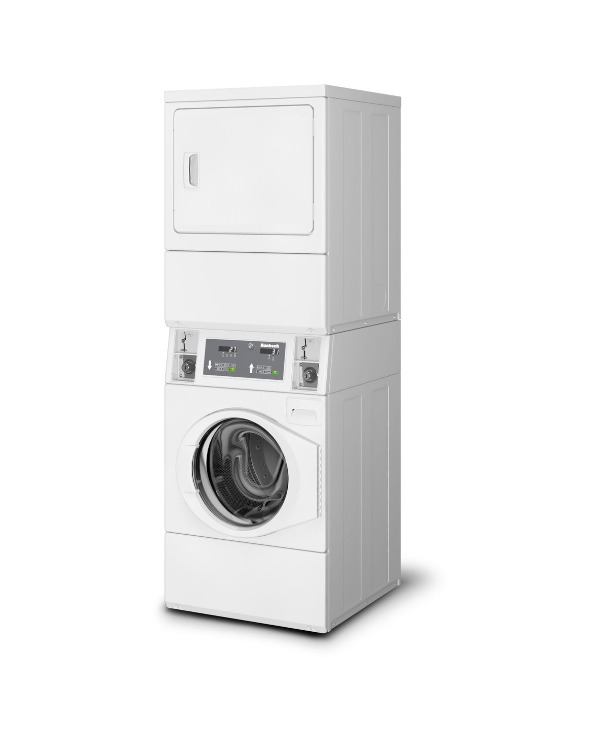 Huebsch Coin Operated Stack Washer/Dryer- Coin Drop | Onward Laundry
